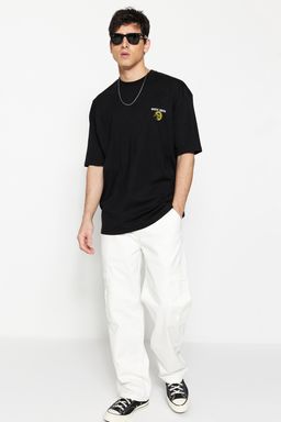TRENDYOL MAN Ekru Oversize/Genis Kesim K?sa Kol Mistik Bask?l? %100 Pamuklu T-Shirt TMNSS23TS00165 - Trendyolmilla фото 16