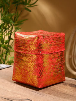 Корзинка плетёная «Голден», 20×20×26 см, розовая