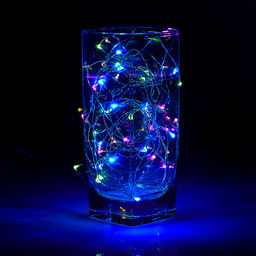 Электрогирлянда Роса 2 м, 20 ламп, на батарейках, цветная