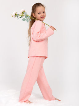Пижама детская футер начес с брюками "СТЕША" РОЗОВЫЙ