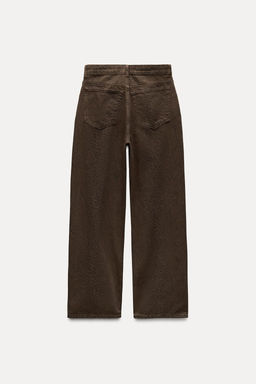 RELAXED OVERSIZE TAPERED ANIMAL PRINT HIGH-WAIST TRF JEANS - Zara фото 8