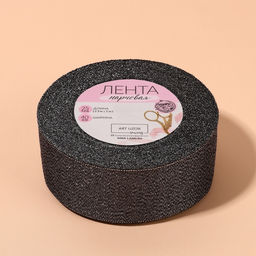 Лента парчовая, 40 мм, 23 1 м, цвет чёрный №029 - Арт узор фото 7