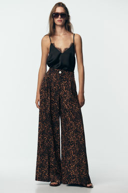 ANIMAL PRINT PALAZZO TROUSERS