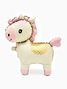 Цена за 2 шт. Воздушный шар фольгированный 3D 25" "Лошадка" цвет кремовый, под воздух