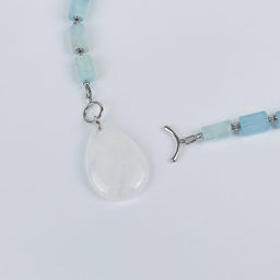 Колье из Аквамарина с Горным Хрусталем 42 см