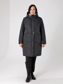 24420 Пальто черный - Dizzyway фото 8