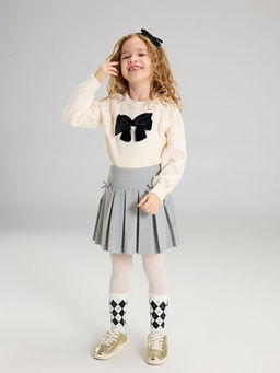 Bisiklet Yaka K?z ?ocuk Triko Kazak