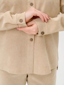 Рубашка вельветовая светло бежевая - Odis фото 2