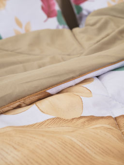 Комплект постельного белья из сатина с одеялом - Листья тропиков 2 сп. с Евро простыней (нав.70х70)