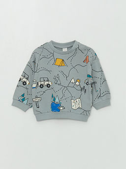 Bisiklet Uzun Kollu Bask?l? Erkek Bebek Sweatshirt ve E?ofman Alt 2li Tak?m - Waikiki фото 2