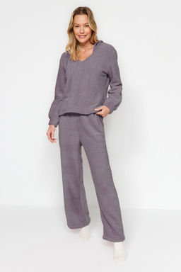 Fume Wellsoft Kapuson Kulak Detayl? K?sl?k Orme Pijama Tak?m? THMAW24PT00030 - Trendyolmilla фото 2