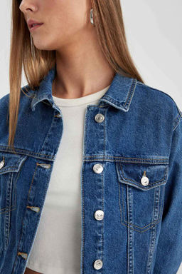 Джинсовая куртка обычного кроя - Defacto фото 4