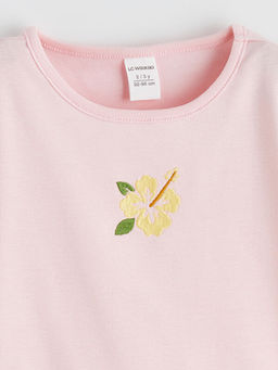 Bisiklet Yaka Nak??l? F?rf?rl? K?z ?ocuk Ti??rt