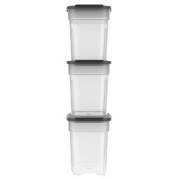 Контейнеров для сыпучих продуктов, набор 3 штук: 1л 3шт, полипропилен, графит (Россия) - Домашняя мода фото 2