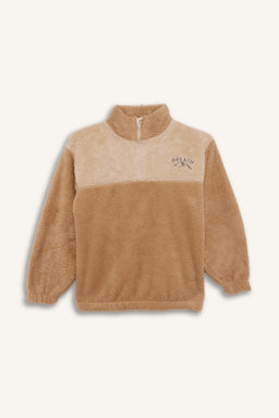 Fermuarl_ Yaka Nak__l_ Pel__ Sweatshirt Erkek _ocuk - Defacto фото 6