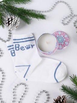 Подарочный набор Аромасвеча+ 1 пара носков / новогодний