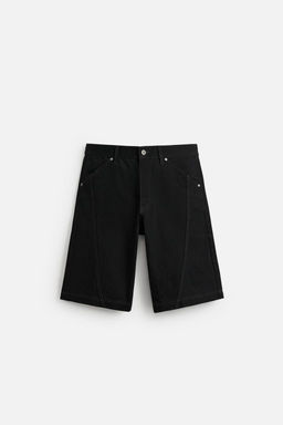 BAGGY FIT DENIM BERMUDA SHORTS WITH STITCHING - Zara фото 15