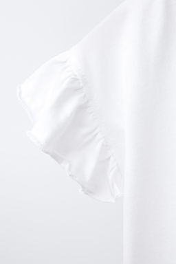 PLAIN T-SHIRT WITH RUFFLES - Zara фото 4