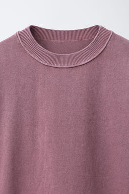 CAMISETA PUNTO EFECTO LAVADO / Rosa palo - Zara фото 3