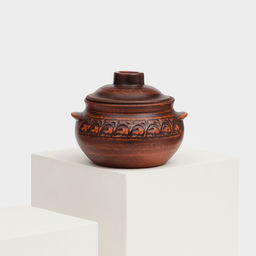 Горшок для запекания с крышкой «Лоли», декор, красная глина, 600 мл, микс