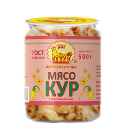 Мясо кур в собственном соку ГОСТ Царская курочка, 500гр