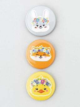 Набор значков 3 шт. iLikeGift "Flower animal"