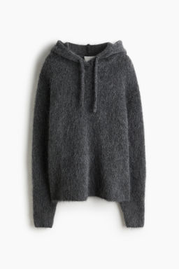 Jersey con capucha en mezcla de mohair