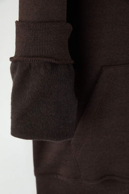 TRENDYOL MAN Siyah Buyuk Beden apusonlu Oversize/Genis Kesim Ici Polar/S?cak Tutan Sweatshirt TMNAW24AO00013 - Trendyolmilla фото 27