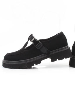 06-DLG06-3 BLACK Туфли женские (натуральная замша)