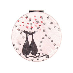 Зеркало карманное 7 см / GT358 /уп 50/300/ кожзам стразы - Галеонтрейд фото 2