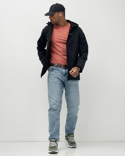 Ветровка спортивная мужская с капюшоном softshell черного цвета 9563Ch - Mtforce фото 17