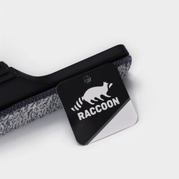 Окномойка с насадкой из микрофибры Raccoon, гибкая, стальная телескопическая ручка, 28×2.5×80(117) см, чёрная