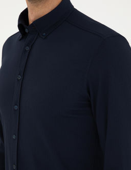 Lacivert Slim Fit Uzun Kollu G_mlek - Pierre cardin фото 6