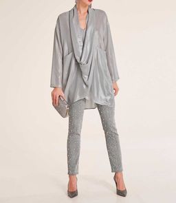 Блузка, серебристая - Ashley brooke фото 3