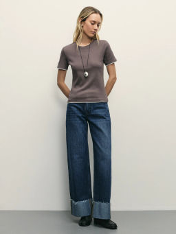 Футболка с контрастными окантовками / Zarina фото 2