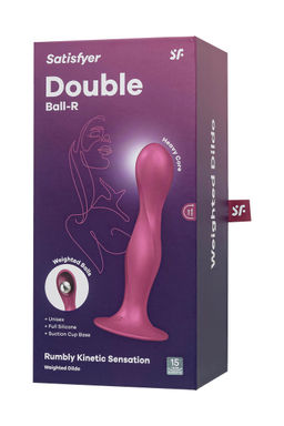 Фаллоимитатор Satisfyer Double Ball-R, силикон, красный, 18 см  фото 8