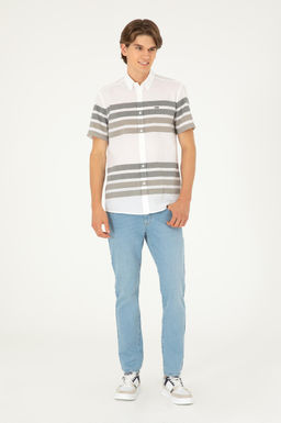 Мужская зеленая рубашка с коротким рукавом Неожиданная скидка в корзине - U.s. polo assn фото 4