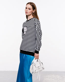 Свитшот хлопковый полосатый с наклейкой, тельняшка - Elena sorti фото 15