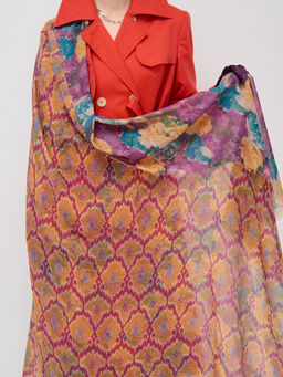 Оригинальный двусторонний платок.Обработка края-бахрома.