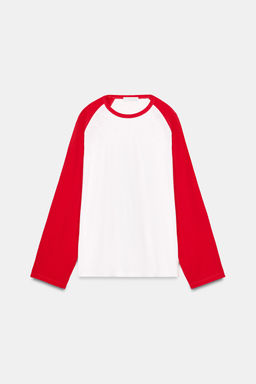 CONTRAST LONG SLEEVE T-SHIRT - Zara фото 14