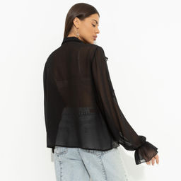 Блуза с объемным декором Гипнотический стиль (черная) - Charutti фото 5