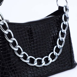 Сумка-багет на молнии, цвет чёрный - Simaland фото 4