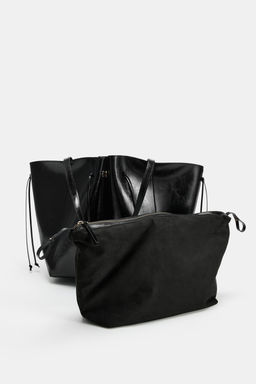 BOLSO SHOPPER FRUNCIDO / Negro - Zara фото 5