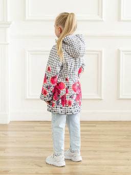 Куртка детская демисезонная сераяцветы