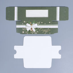 Цена за 5 шт. Коробочка для макарун «Новогодний шик» 12 х 5,5 х 5,5 см