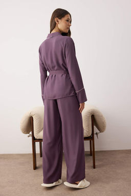 Trendyolmilla Bej Kusakl? Biye Detayl? Kruvaze Viskon Hamile Dokuma Pijama Tak?m? THMAW22PT1109  фото 49