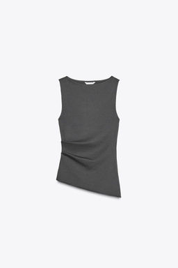 ASYMMETRIC DRAPED T-SHIRT - Zara фото 17