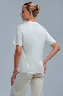 Арт. 31132 Футболка женская 44-52 (5 шт) Цвет:молочный - Калинка фото 3