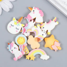 Декор для творчества пластик «Единорожки», набор 10 шт.