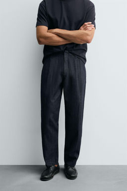 CROPPED WIDE-LEG DENIM TROUSERS - Zara фото 2